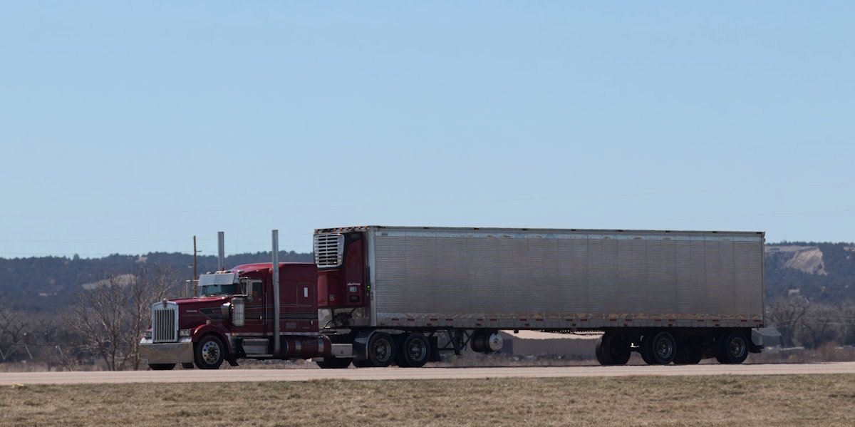 A transport truck on the road